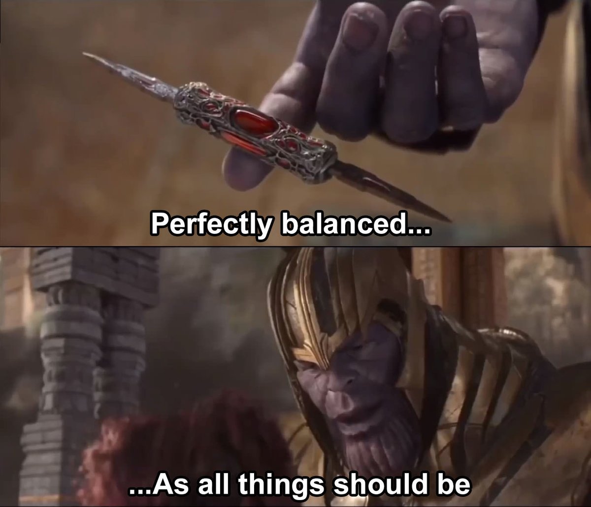 Perfectly balanced, as all things should be